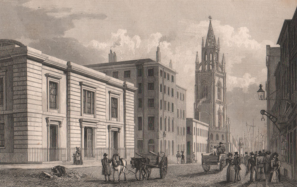 Sessions House, Chapel Street. Demolished 1855. Liverpool. PYNE 1829 old print